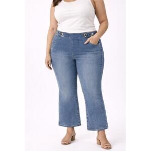 NEW Michael Kors Selma Crop Flare High Rise Jeans Medium Wash - Size 20W